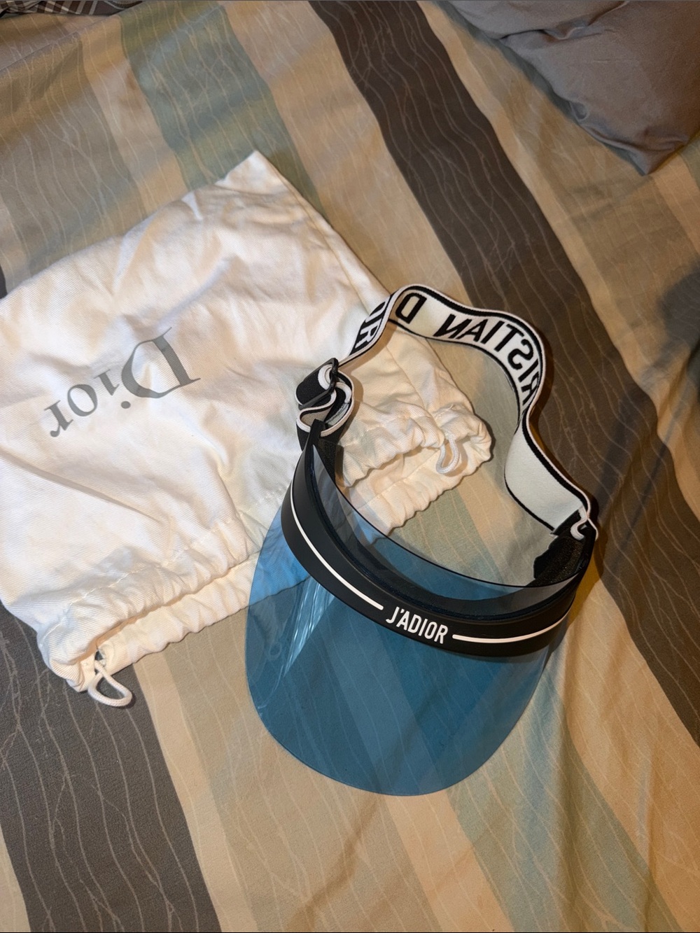 Dior Kids Blue Transparent J'Adior Visor with Black Trim
